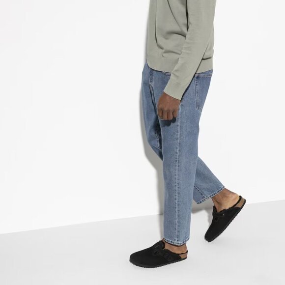 Birkenstock Boston Shearling - Black Suede Leather - Picture 2 of 8